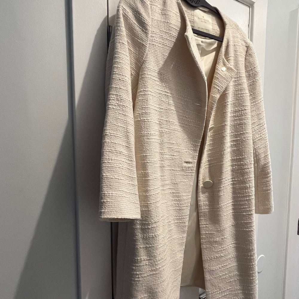 Kate Spade Cream Tweed Jacket Coat